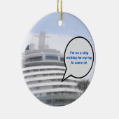 Wachten op mijn Hip Tanktop Keramisch Ornament (Rechts)