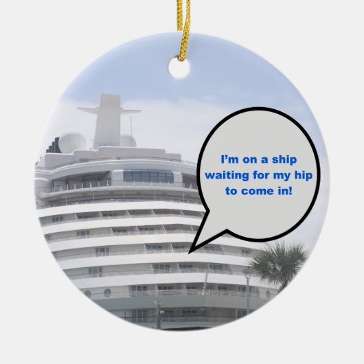 Wachten op mijn Hip Tanktop Keramisch Ornament (Voorkant)