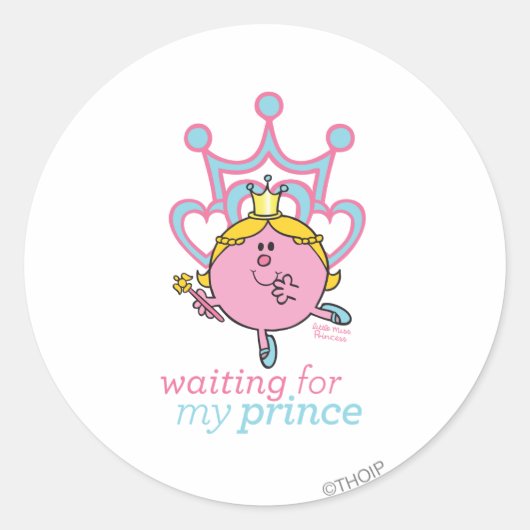 Wachten op mijn prins ronde sticker (Voorkant)
