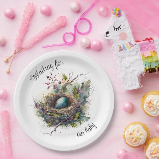 Wachten op onze Baby Papieren Bordje (Feest)