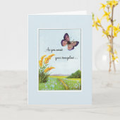 Wachten op Organische Transplant Support Butterfly Kaart (Gele Bloem)