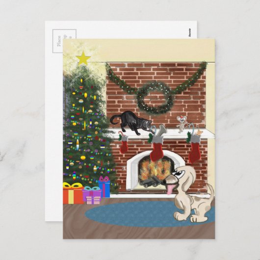 Wachten op Santa Briefkaart (Voorkant / Achterkant)