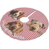 Wachten op Santa Dogs Kerstboom Rok (Gekanteld)