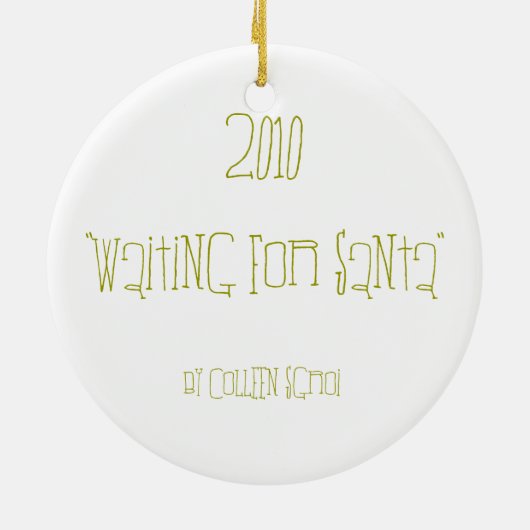 Wachten op Santa Keramisch Ornament (Achterkant)