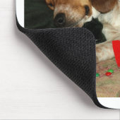 Wachten op Santa-Kerstbeagle hondenmousepad Muismat (Hoek)