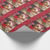 Wachten op Santa Kerstmis Yorkie Customize Cadeaupapier (Hoek)