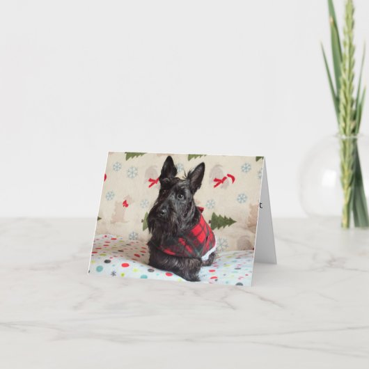 Wachten op Santa Paws-kaart (met tekst) Kaart (Voorkant)