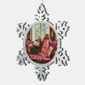 Wachten op Santa ~ Snowflake Framed Ornament (Rechts)