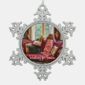Wachten op Santa ~ Snowflake Framed Ornament (Voorkant)