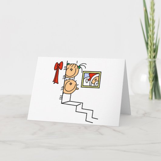 Wachten op Santa T-shirts en cadeautjes Feestdagen Kaart (Voorkant)