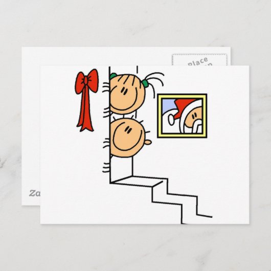 Wachten op Santa T-shirts en cadeautjes Feestdagenkaart (Voorkant / Achterkant)