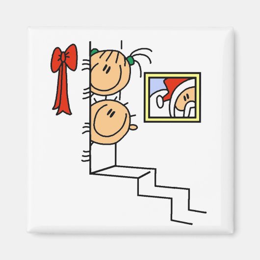 Wachten op Santa T-shirts en cadeautjes Magneet (Voorkant)