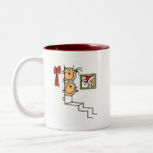 Wachten op Santa T-shirts en cadeautjes Tweekleurige Koffiemok (Links)