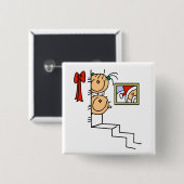 Wachten op Santa T-shirts en cadeautjes Vierkante Button 5,1 Cm (Voorkant /achterkant)