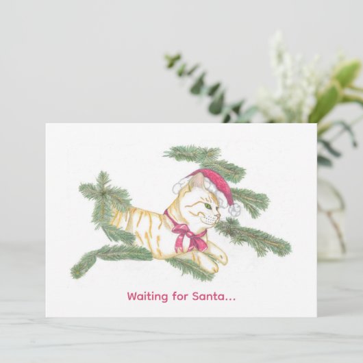 Wachten op Sinterklaas... Feestdagenkaart (Staand voorkant)