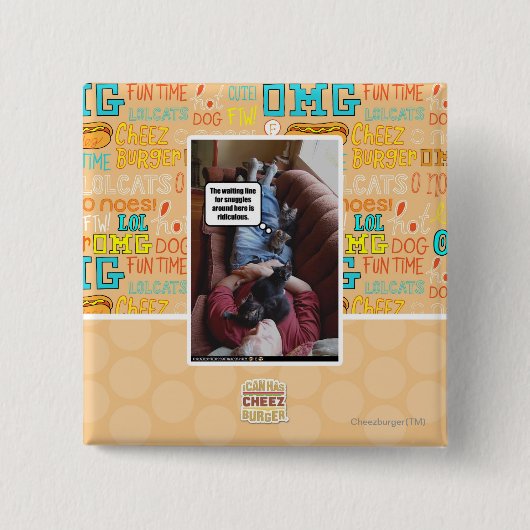 Wachten op smokkels vierkante button 5,1 cm (Voorkant)