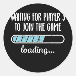Wachten op speler 3 om deel te nemen aan de game-b ronde sticker