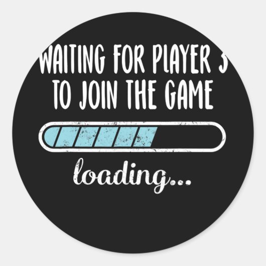 Wachten op speler 3 om deel te nemen aan de game-b ronde sticker (Voorkant)