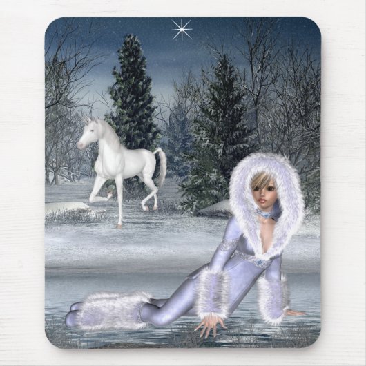Wachten op Star (de Unicorn) Fantasy Mousepad Muismat (Voorkant)