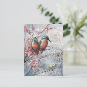 Wachten op Supper Kingfisher Bird Briefkaart (Staand voorkant)