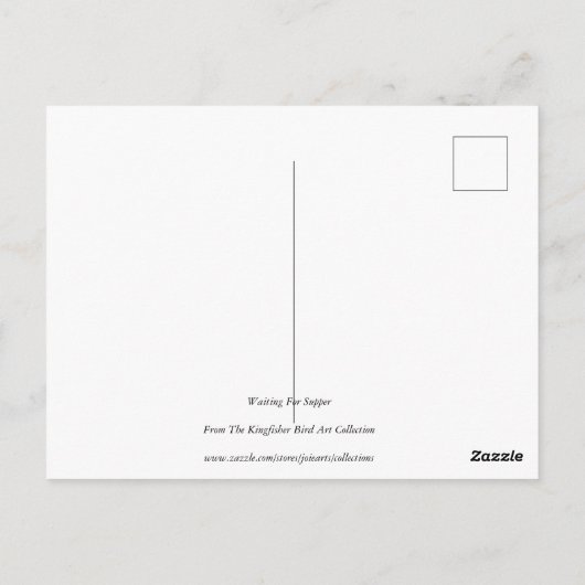 Wachten op Supper Kingfisher Bird Briefkaart (Achterkant)
