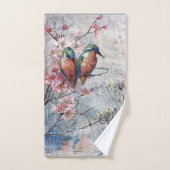 Wachten op Supper Kingfisher Bird Handdoek (Handdoek)