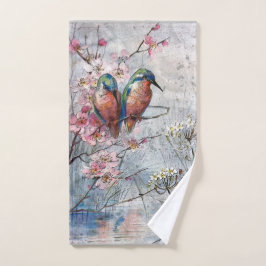 Wachten op Supper Kingfisher Bird Handdoek