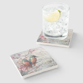 Wachten op Supper Kingfisher Bird Illustratie Stenen Onderzetter (Zijkant)