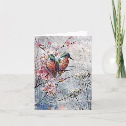 Wachten op Supper Kingfisher Bird Kaart (Voorkant)