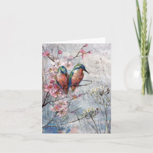 Wachten op Supper Kingfisher Bird Kaart