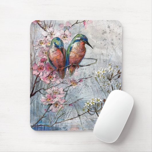 Wachten op Supper Kingfisher Bird Muismat (Met muis)