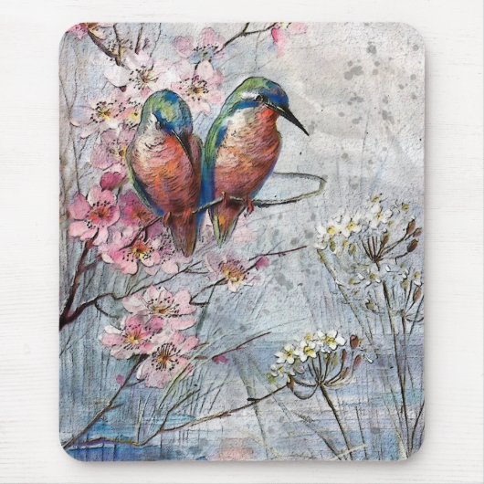 Wachten op Supper Kingfisher Bird Muismat (Voorkant)