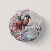 Wachten op Supper Kingfisher Bird Ronde Button 3,2 Cm (Voorkant)