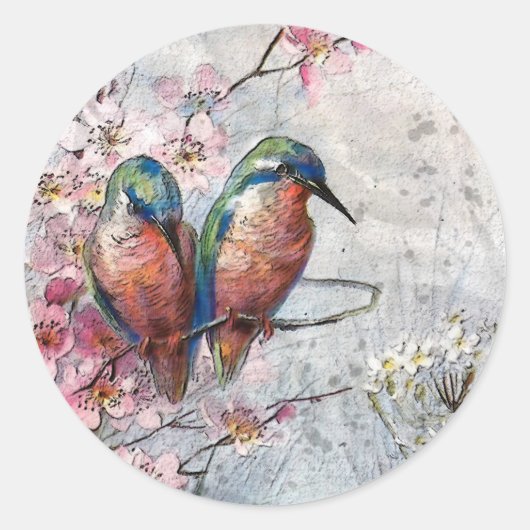 Wachten op Supper Kingfisher Bird Ronde Sticker (Voorkant)
