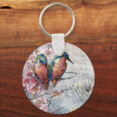 Wachten op Supper Kingfisher Bird Sleutelhanger (Voorkant)