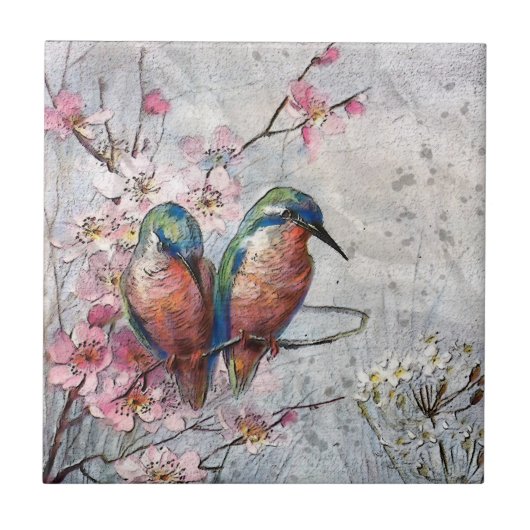 Wachten op Supper Kingfisher Bird Tegeltje (Voorkant)