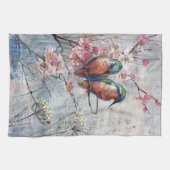 Wachten op Supper Kingfisher Bird Theedoek (Horizontaal)