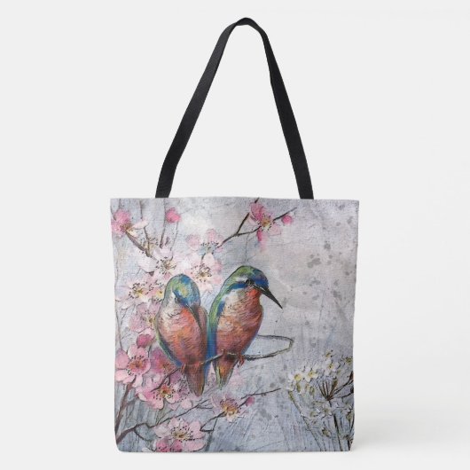 Wachten op Supper Kingfisher Bird Tote Bag (Voorkant)