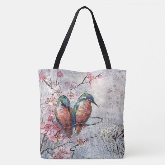 Wachten op Supper Kingfisher Bird Tote Bag (Achterkant)