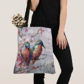 Wachten op Supper Kingfisher Bird Tote Bag (Dichtbij)