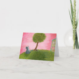 Wachten op Treat Bag Original Art Note Kaart