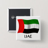 Wachten op UAE-vlag Vierkante Button 5,1 Cm (Voorkant /achterkant)