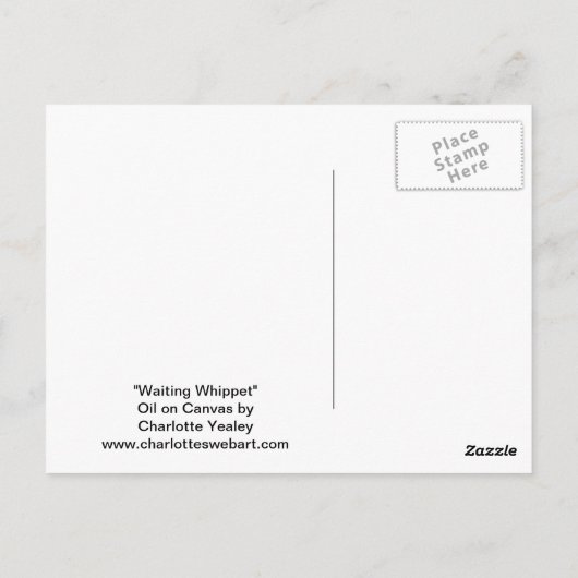 Wachten op Whippet Dog Art Briefkaart (Achterkant)