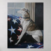 Wachten op Whippet Dog Art Poster (Voorkant)
