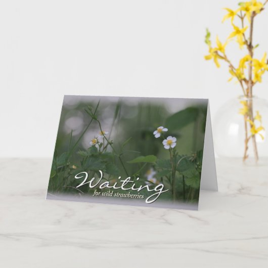 Wachten op wilde aardbeien CC0479-Wenskaart Kaart (Gele Bloem)