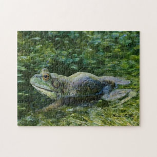 Wachten op zijn Lady Bullfrog-kunst Legpuzzel