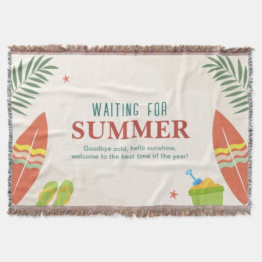 Wachten op zomerpret strand  deken (Voorkant)