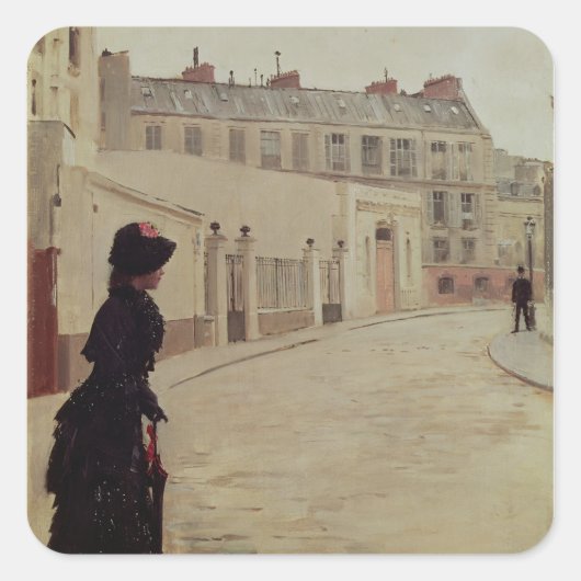 Wachten, Rue de Chateaubriand, Parijs Vierkante Sticker (Voorkant)