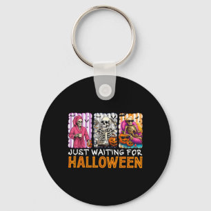 Wachtend op Halloween Griezelige Skelet Jack O Sleutelhanger