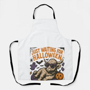 Wachtend Op Halloween Hoogland Koe Schort